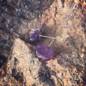 Purple Fluorite Studs
